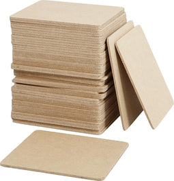 Onderzetters, afm 10x10 cm, dikte 3 mm, 50 stuks, MDF