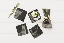 Onderzetters Country Animals - Gegraveerd - Leisteen - Just Slate Company Scotland