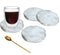 Onderzetters marmer (set) wit - zilver
