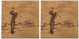 Onderzetters Sport Golf - Schots Eikenhout - Scottish Made