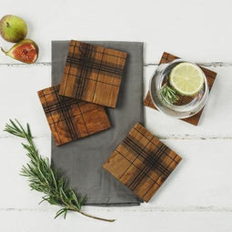 Onderzetters Tartan - Zeer Stijlvol - Sheesham hout - Just Slate Company Scotland