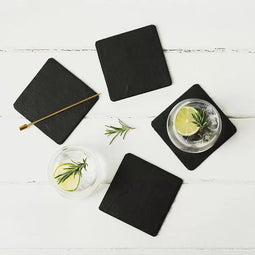 Onderzetters Vierkant Set van 4 - Leisteen - Just Slate Company Scotland