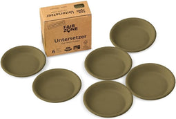 Onderzetters Voor Plantenpotten - Rubber - Olive - 6 Stuks