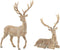 J-Line kerstfiguur Rendier staand & liggend - polyresin - lichtbruin - 2 stuks - kerstversiering