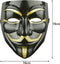 Feest - Gezichtsmasker - Eindexamenfeest - Anonymous masker - 4Pack Wit/Zwart/Grijs/Goud