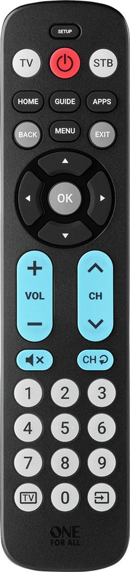 One For All URC6821 Universele Big Button afstandsbediening - zwart