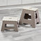 Salter Step-kruk - grote opvouwbare voetkruk met antislipoppervlak en handgreep - beige