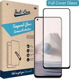 OnePlus Nord 2T screenprotector - Full Cover - Gehard glas - Zwart - Just in Case