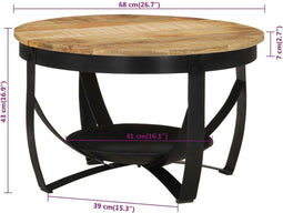 vidaXL-Salontafel-Ø-68x43-cm-massief-mangohout-en-ijzer