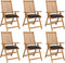 vidaXL - Stoelkussens - 6 - st - 50x50x7 - cm - stof - ruitpatroon - zwart