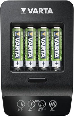 Varta LCD SMART CHARGER+ - Acculader - Laadtijd 1,5 uur - Zwart