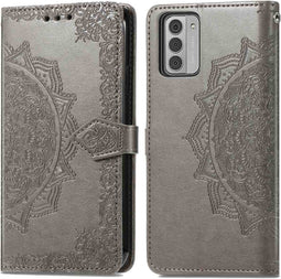 iMoshion Hoesje Geschikt voor Nokia G42 Hoesje Met Pasjeshouder - iMoshion Mandala Bookcase - Grijs