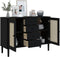 vidaXL - Dressoir - SENJA - rattan-look - 112x40x80 - cm - grenenhout - zwart