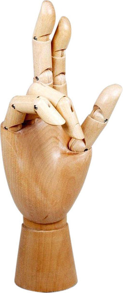 Ledenhand conda rechts man 30 cm naturel hout