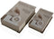Versa - Decoratieve Doos - Minimalism Canvas Hout MDF Boek - Beige (2 stuks)