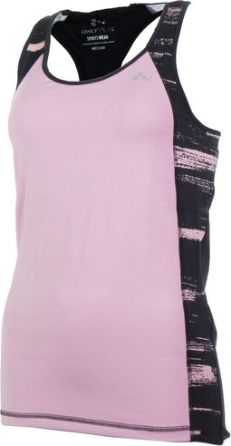 Only Play Zeus AOP Trainings Tanktop Sportshirt - Maat S - Vrouwen - roze/zwart