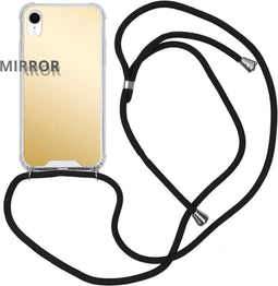 iMoshion Hoesje Geschikt voor iPhone Xr Hoesje Met Koord - iMoshion Mirror Backcover - goud