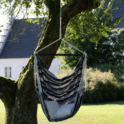 House Nordic Lamia - Hangmatstoel - Polyester/Katoen - Zwart/Grijs/Wit