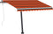 vidaXL - Luifel - handmatig - uittrekbaar - met - LED - 300x250 - cm - oranje - en - bruin