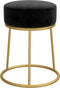 vidaXL - Hocker - rond - fluweel - zwart