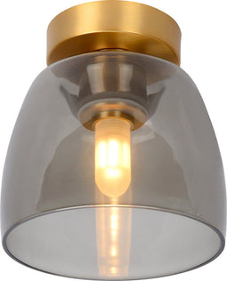 Lucide TYLER - Plafonnière Badkamer - Ø 16,1 cm - 1xG9 - IP44 - Mat Goud / Messing