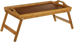 Ontbijt op bed tafeltje/dienblad rechthoekig 50 x 30 cm bamboe - Serveerbladen, dienbladen & keukenbenodigdheden