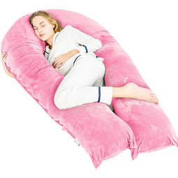 Avalo Zwangerschapskussen XXL 280 cm - U-Vorm Ergonomisch Body Pillow - Verstelbare Vulling Roze