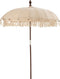J-Line parasol Kwastjes/Schelpen - hout - beige/donkerbruin - large