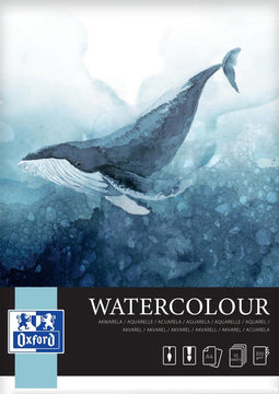 Oxford tekenblok spiraal A4 - tekenen en schilderen met aquarelverf - 10 vel - 300g