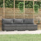 vidaXL - Driezitsbank - met - kussens - poly - rattan - grijs