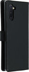 Selencia Hoesje Geschikt voor Samsung Galaxy Note 10 Hoesje Met Pasjeshouder - Selencia Echt Lederen Bookcase - Zwart