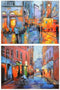 Schilderij DKD Home Decor 120 x 3 x 90 cm Straat Loft (2 Stuks)