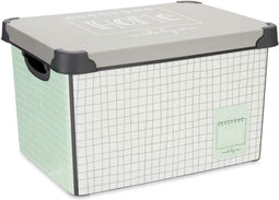 Opbergbak met Deksel Home Vierkant Grijs Plastic 17 L 28 x 22 x 37 cm (12 Stuks)