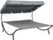vidaXL - Loungebed - met - luifel - grijs
