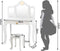 Kaptafel kind - Make up tafel met drievoudig opvouwbare spiegel - Wit - 80 x 42 x 105 cm