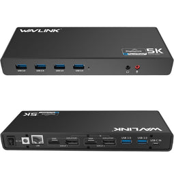 Wavlink UG69DK1 - USB-C Ultra 5K Docking Station - Dual 4K Display - 13 poorten