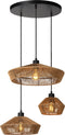 Lucide YUNKAI - Hanglamp - Ø 60 cm - 3xE27 - Hoogte verstelbaar - Naturel