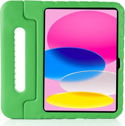 Lunso - Geschikt voor iPad 10 (2022) - EVA Schokbestendige Kinderhoes met handvat - Groen