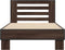 vidaXL - Bedframe - bewerkt - hout - en - metaal - bruin - eikenkleurig - 90x190 - cm