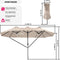 tectake® Dubbele parasol Silia - Rechthoekige tuinparasol 460 x 270 cm - UV-bescherming 50+ - Beige