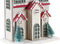 Kerstversiering DKD Home Decor Huis MDF (13 x 8 x 28 cm) (2 Stuks)