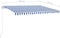 vidaXL - Luifel - automatisch - met - LED - en - windsensor - 4x3 - m - blauw - en - wit