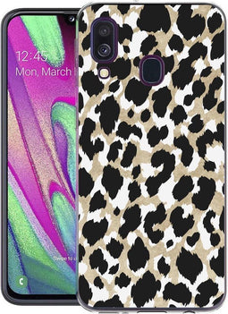 iMoshion Hoesje Geschikt voor Samsung Galaxy A40 Hoesje Siliconen - iMoshion Design hoesje - Goud / Zwart / Golden Leopard