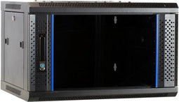 DSIT 6U wandkast met glazen deur 600x600x368mm (BxDxH) - serverbehuizing - serverrack - serverkast - 19 inch