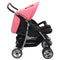 vidaXL - Tweelingkinderwagen - staal - roze - en - zwart