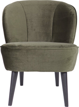 WOOOD Sara Fauteuil - Velvet - Warm Groen - 71x59x70