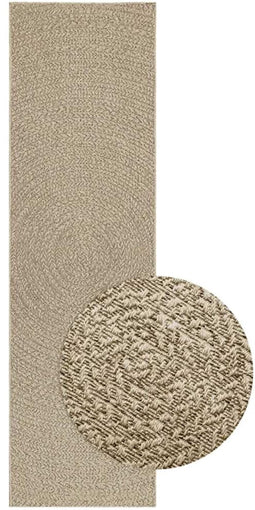 vidaXL - Vloerkleed - ZIZUR - beige - binnen - en - buiten - 80x250 - cm - jute - look