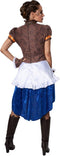 Dressforfun Steampunk Avonturierster M - Verkleedkostuum - Corsage met vetersluiting - Kleurige jurk