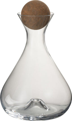 J-Line karaf + stop Kurk - decanteerkaraf - glas - transparant