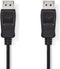 DisplayPort-Kabel - DisplayPort Male - DisplayPort Male - 4K@60Hz - Vernikkeld - 3.00 m - Rond - PVC - Zwart - Polybag